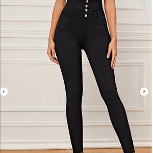 High waisted skinny black pants